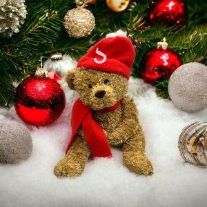 American Greeting Christmas Bear Puppet Card Holder 13" Soft Plush Animal